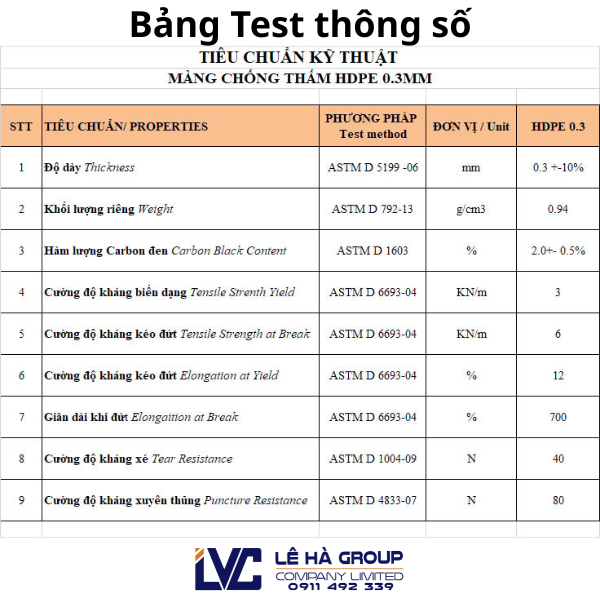 màng chống thấm nước bạt HDPE dày 3 zem